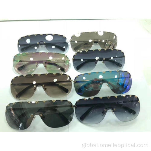 Rose Gold Rimless Sunglasses Fashion Goggle Rimless Sunglasses for Ladies Factory